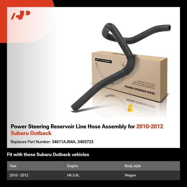 Power Steering Reservoir Line Hose Assembly for 2010-2012 Subaru Outback