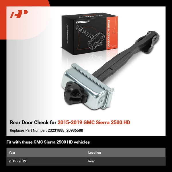 Rear Door Check for 2015-2019 GMC Sierra 2500 HD