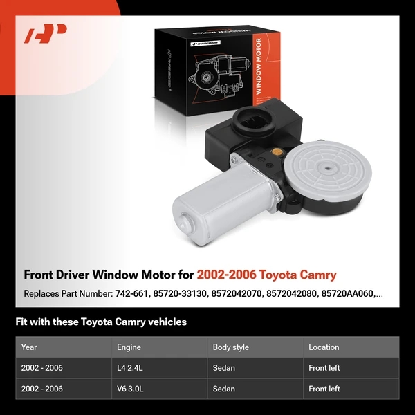 Front Driver Window Motor for 2002-2006 Toyota Camry