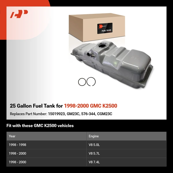 25 Gallon Fuel Tank for 1998-2000 GMC K2500