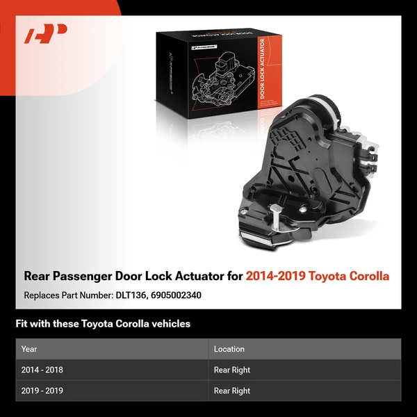 Rear Passenger Door Lock Actuator for 2014-2019 Toyota Corolla
