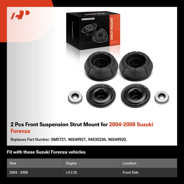 2 Pcs Front Suspension Strut Mount for 2004-2008 Suzuki Forenza