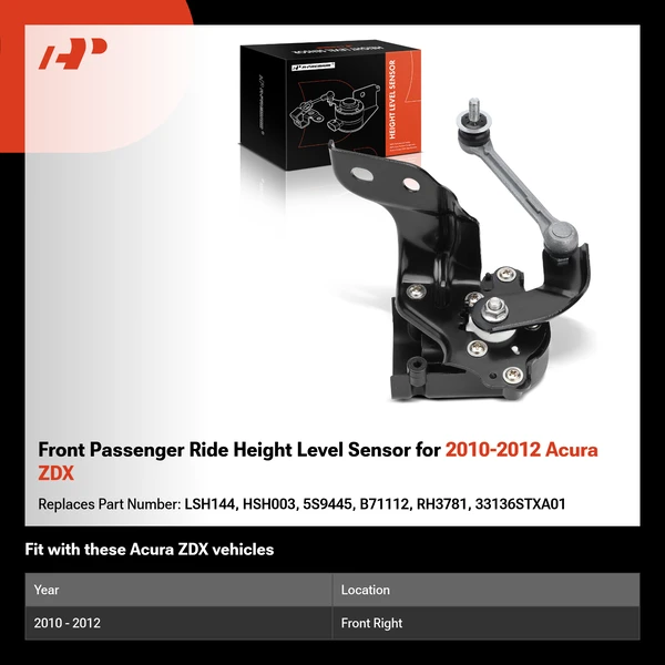 Front Passenger Ride Height Level Sensor for 2010-2012 Acura ZDX
