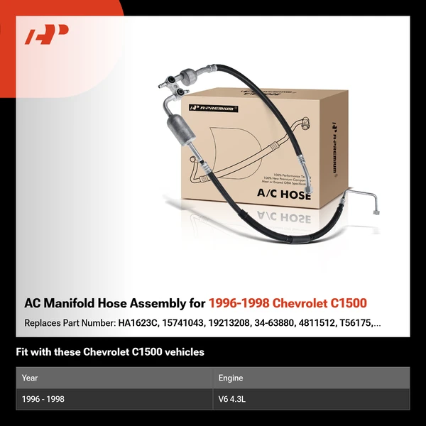 AC Manifold Hose Assembly for 1996-1998 Chevrolet C1500