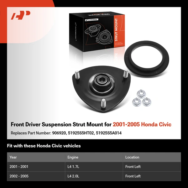 Front Driver Suspension Strut Mount for 2001-2005 Honda Civic