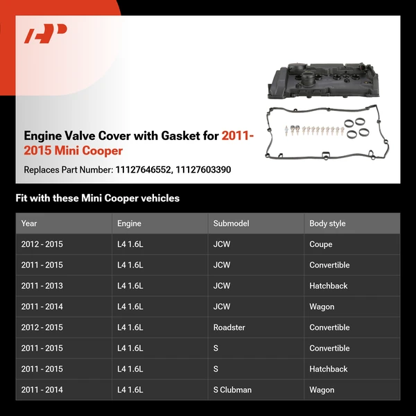 Engine Valve Cover with Gasket for 2011-2015 Mini Cooper