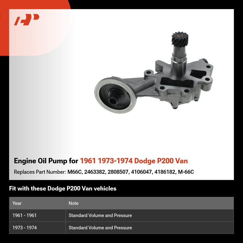 Engine Oil Pump for 1961 1973-1974 Dodge P200 Van
