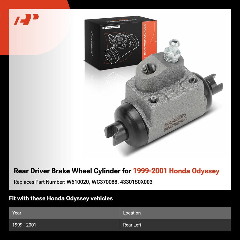 Rear Driver Brake Wheel Cylinder for 1999-2001 Honda Odyssey