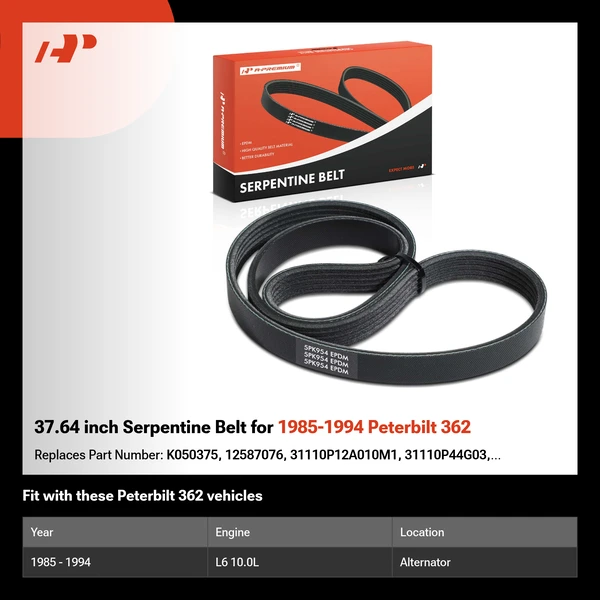 37.64 inch Serpentine Belt for 1985-1994 Peterbilt 362
