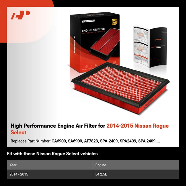 High Performance Engine Air Filter for 2014-2015 Nissan Rogue Select