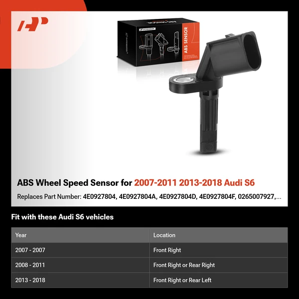 ABS Wheel Speed Sensor for 2007-2011 2013-2018 Audi S6