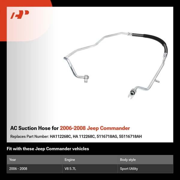 AC Suction Hose for 2006-2008 Jeep Commander