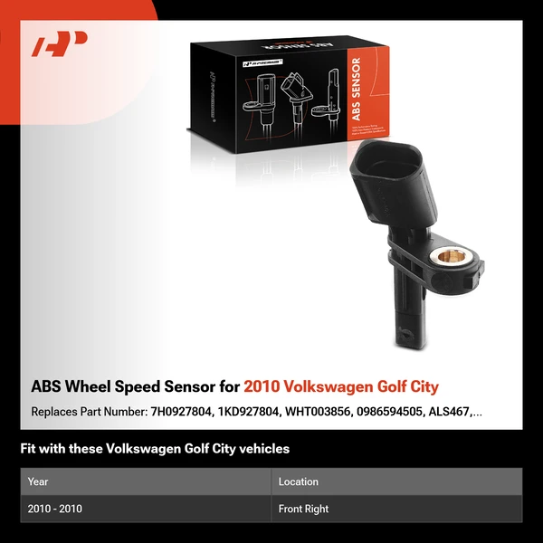 ABS Wheel Speed Sensor for 2010 Volkswagen Golf City