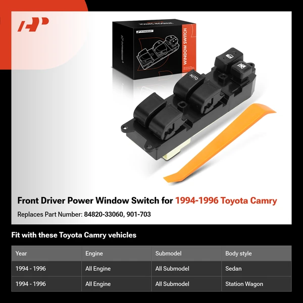 Front Driver Power Window Switch for 1994-1996 Toyota Camry