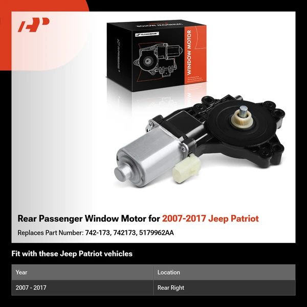 Rear Passenger Window Motor for 2007-2017 Jeep Patriot