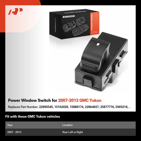 Power Window Switch for 2007-2013 GMC Yukon