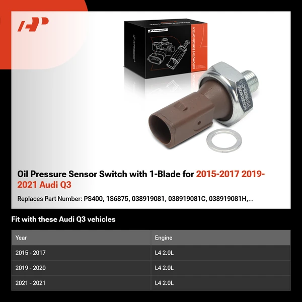 Oil Pressure Sensor Switch with 1-Blade for 2015-2017 2019-2021 Audi Q3