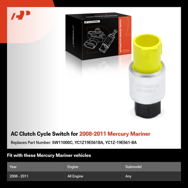 AC Clutch Cycle Switch for 2008-2011 Mercury Mariner