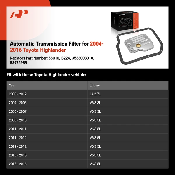 Automatic Transmission Filter for 2004-2016 Toyota Highlander