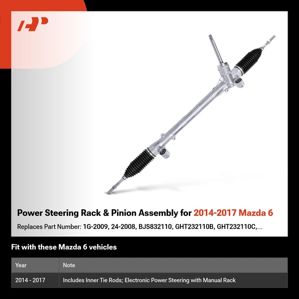 Power Steering Rack & Pinion Assembly for 2014-2017 Mazda 6