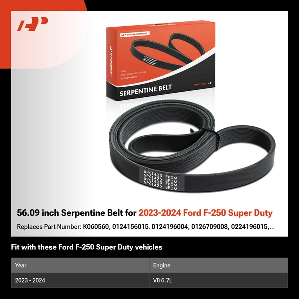 56.09 inch Serpentine Belt for 2023-2024 Ford F-250 Super Duty