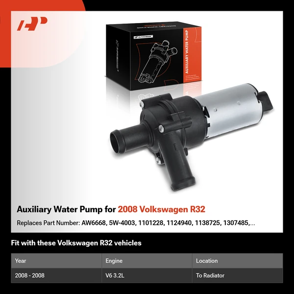 Auxiliary Water Pump for 2008 Volkswagen R32