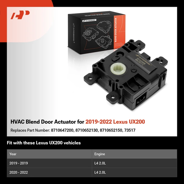 HVAC Blend Door Actuator for 2019-2022 Lexus UX200