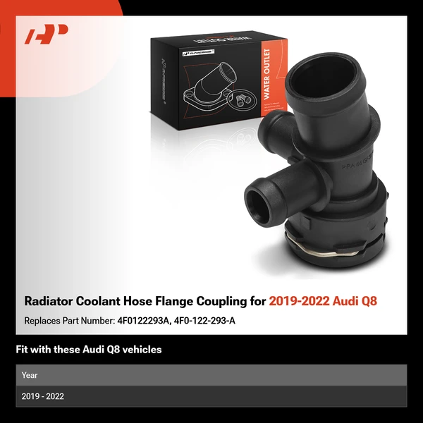 Radiator Coolant Hose Flange Coupling for 2019-2022 Audi Q8
