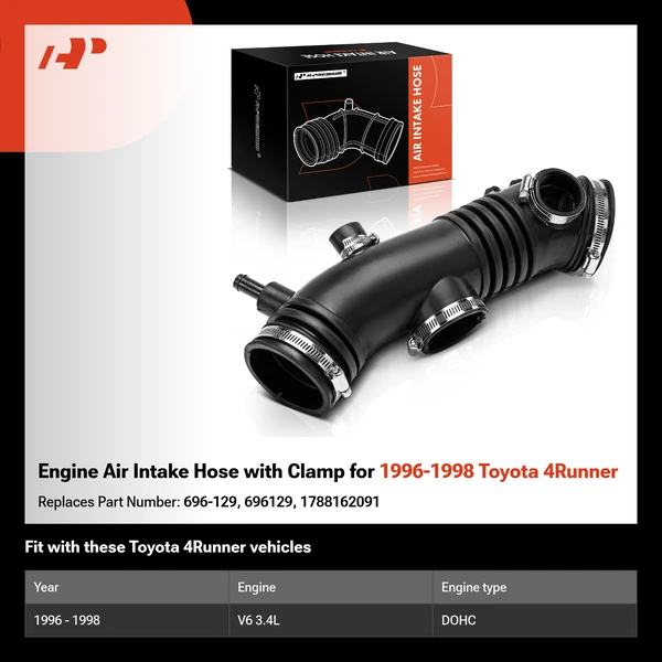 Engine Air Intake Hose with Clamp for 1996-1998 Toyota 4Runner