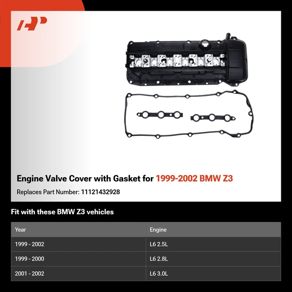 Engine Valve Cover with Gasket for 1999-2002 BMW Z3