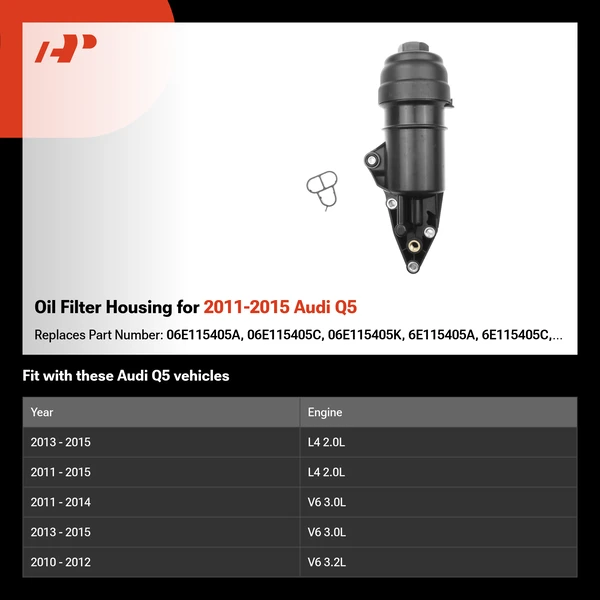 Oil Filter Housing for 2011-2015 Audi Q5