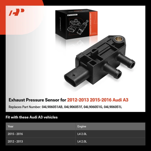 Exhaust Pressure Sensor for 2012-2013 2015-2016 Audi A3