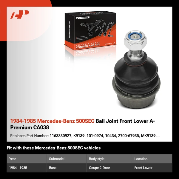 1984-1985 Mercedes-Benz 500SEC Ball Joint Front Lower A-Premium CA038