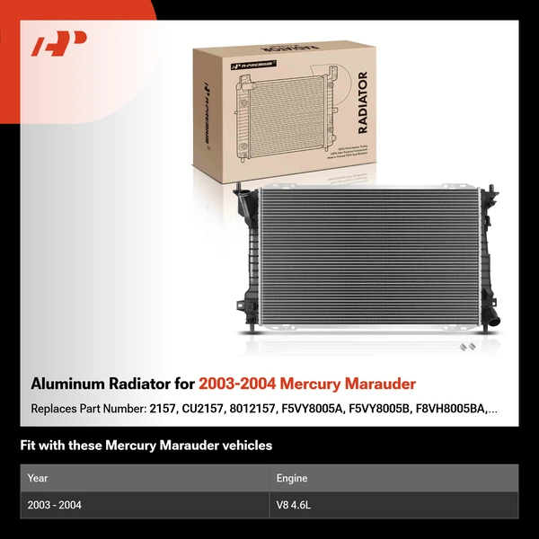 Aluminum Radiator for 2003-2004 Mercury Marauder