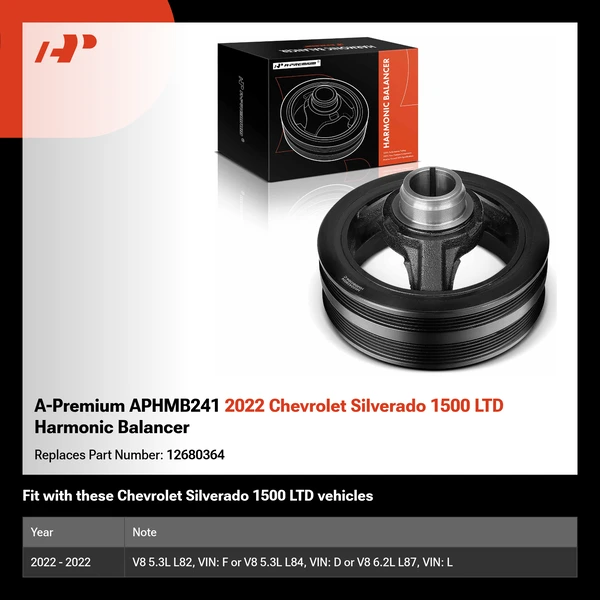 A-Premium APHMB241 2022 Chevrolet Silverado 1500 LTD Harmonic Balancer