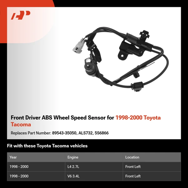 Front Driver ABS Wheel Speed Sensor for 1998-2000 Toyota Tacoma
