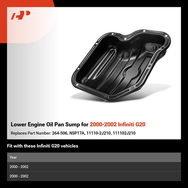 Lower Engine Oil Pan Sump for 2000-2002 Infiniti G20