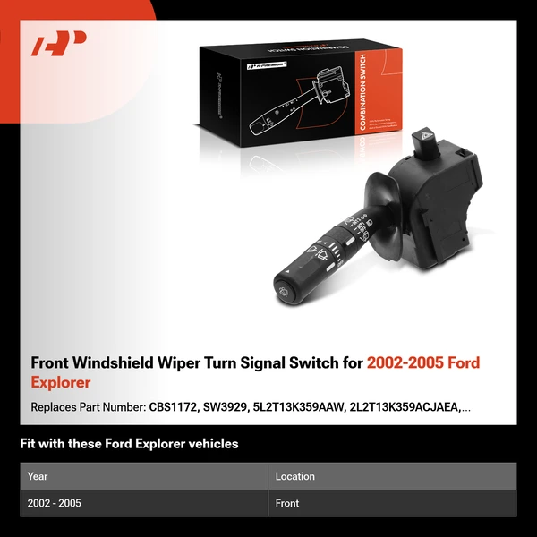 Front Windshield Wiper Turn Signal Switch for 2002-2005 Ford Explorer