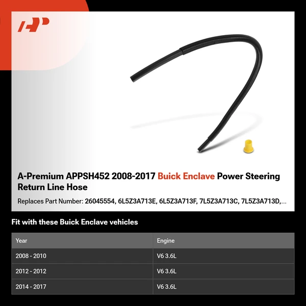 A-Premium APPSH452 2008-2017 Buick Enclave Power Steering Return Line Hose