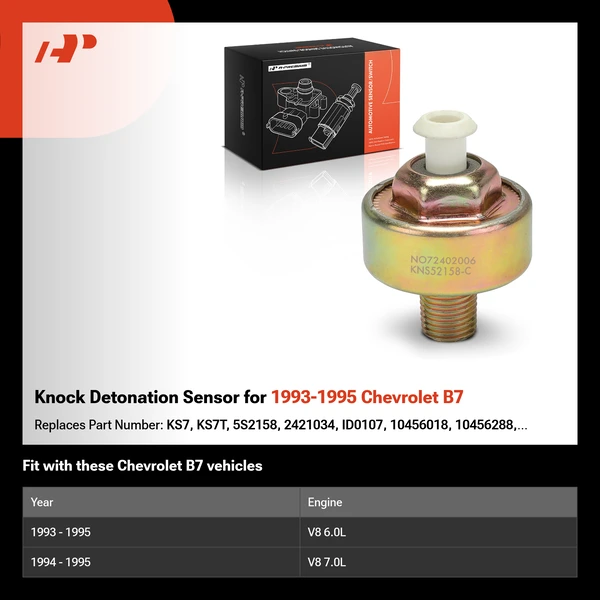 Knock Detonation Sensor for 1993-1995 Chevrolet B7