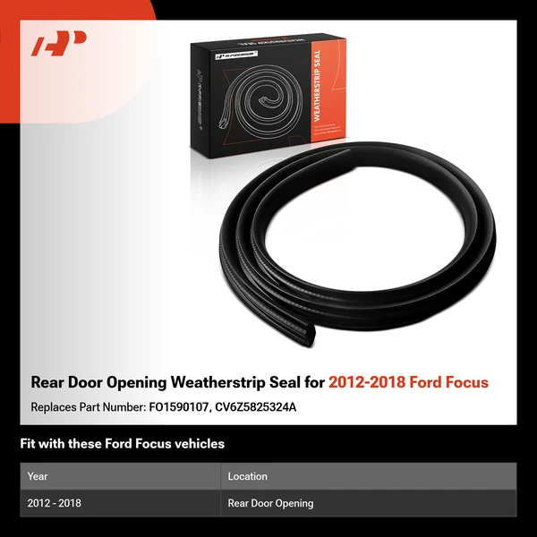 Rear Door Opening Weatherstrip Seal for 2012-2018 Ford Focus