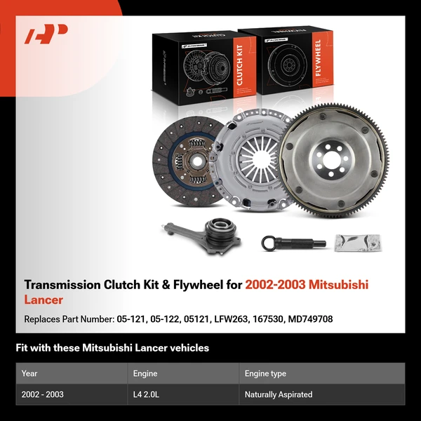Transmission Clutch Kit & Flywheel for 2002-2003 Mitsubishi Lancer