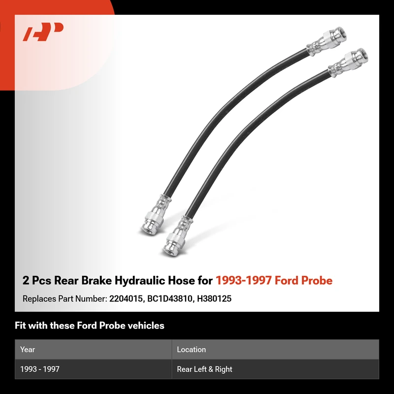 2 Pcs Rear Brake Hydraulic Hose for 1993-1997 Ford Probe