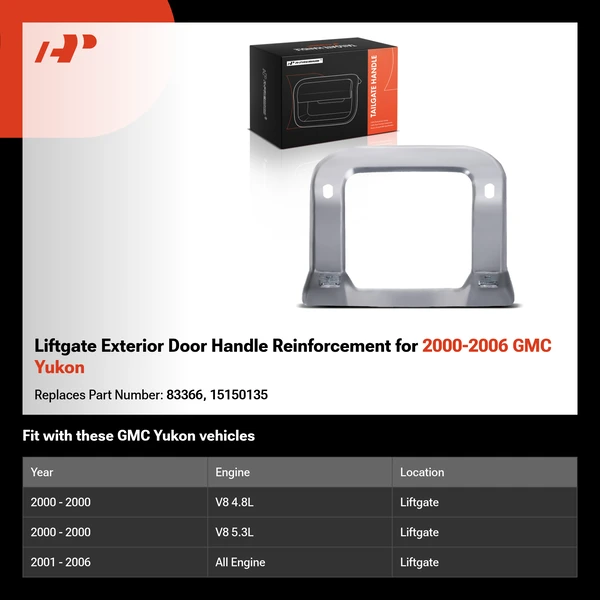 Liftgate Exterior Door Handle Reinforcement for 2000-2006 GMC Yukon