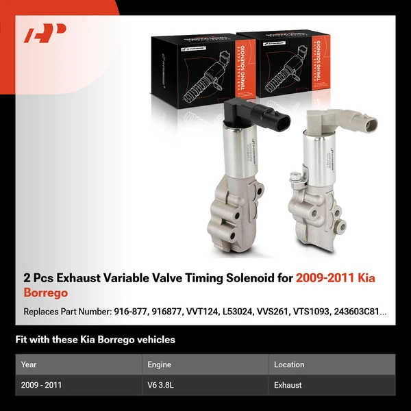 2 Pcs Exhaust Variable Valve Timing Solenoid for 2009-2011 Kia Borrego