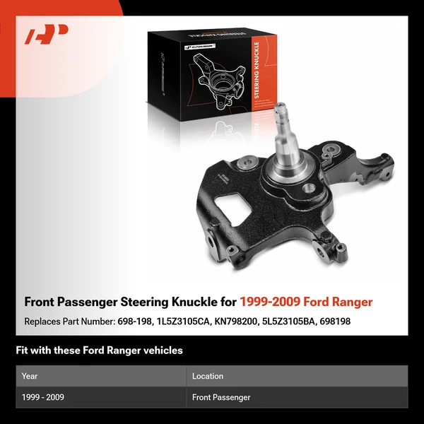 Front Passenger Steering Knuckle for 1999-2009 Ford Ranger
