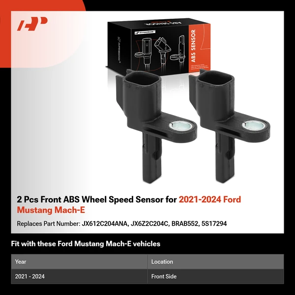 2 Pcs Front ABS Wheel Speed Sensor for 2021-2024 Ford Mustang Mach-E