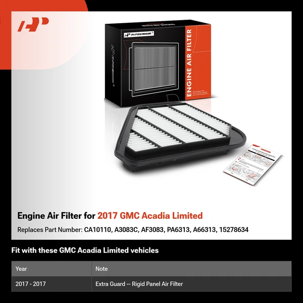 Engine Air Filter for 2017 GMC Acadia Limited