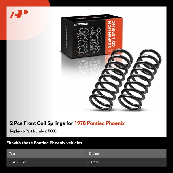 2 Pcs Front Coil Springs for 1978 Pontiac Phoenix