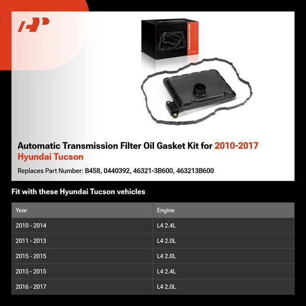 Automatic Transmission Filter Oil Gasket Kit for 2010-2017 Hyundai Tucson